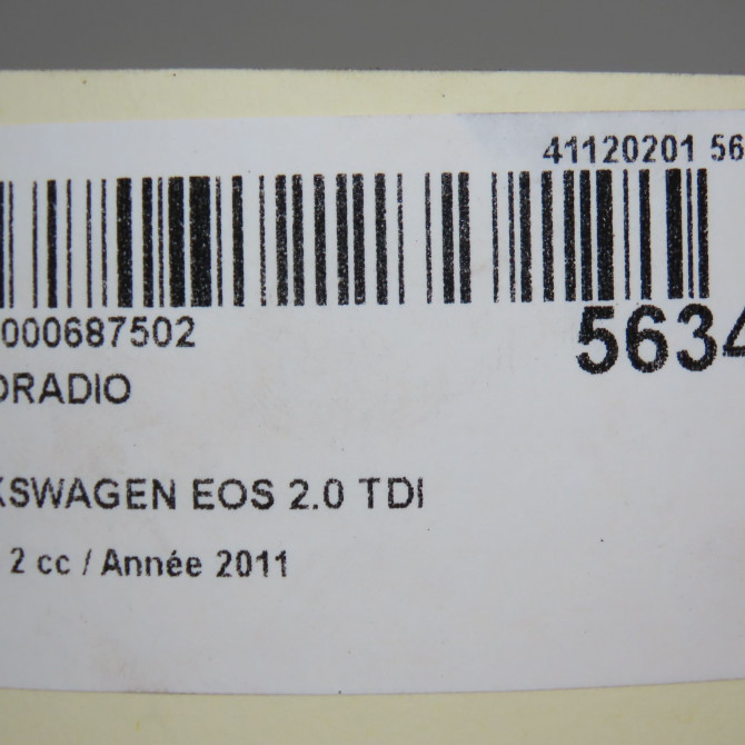 Autoradio occasion VOLKSWAGEN EOS Phase 1 04-1995->04-1999 2.0 TDI 140ch 6