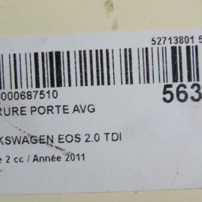 Serrure porte avg occasion VOLKSWAGEN EOS Phase 1 04-1995->04-1999 2.0 TDI 140ch 1P1837015 6