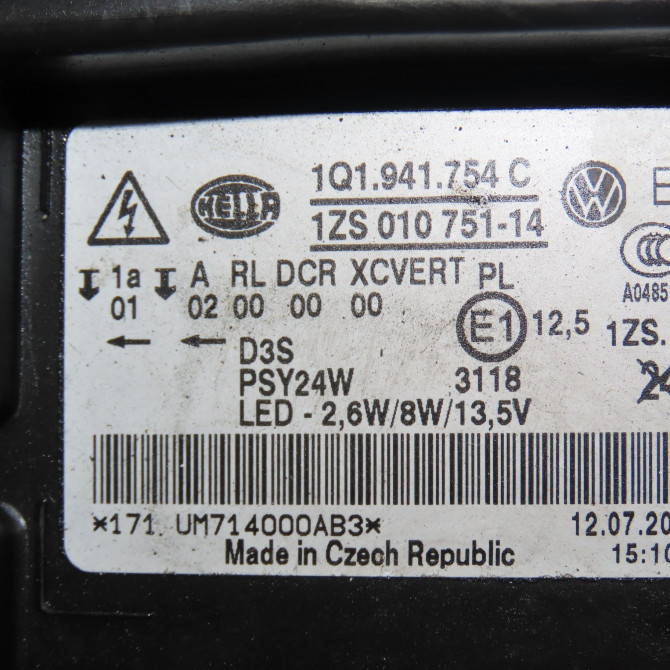 Phare droit occasion VOLKSWAGEN EOS Phase 1 04-1995->04-1999 2.0 TDI 140ch 1Q1941754C 5