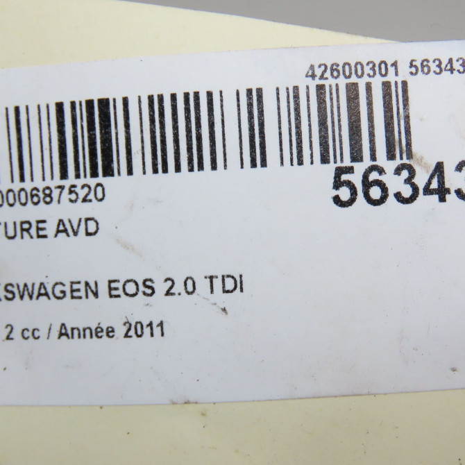 Ceinture avant droite occasion VOLKSWAGEN EOS Phase 1 04-1995->04-1999 2.0 TDI 140ch 1Q1857706DRAA 7