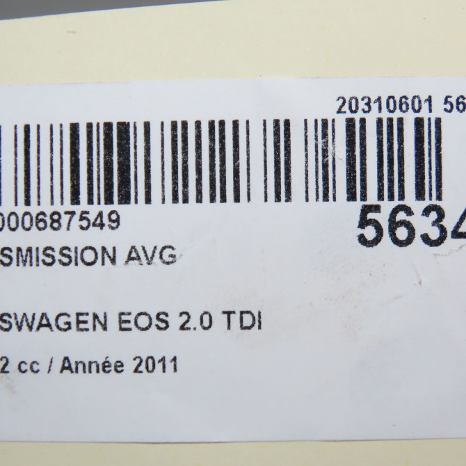 Transmission avant gauche occasion VOLKSWAGEN EOS Phase 1 04-1995->04-1999 2.0 TDI 140ch 1K0407271KB 5