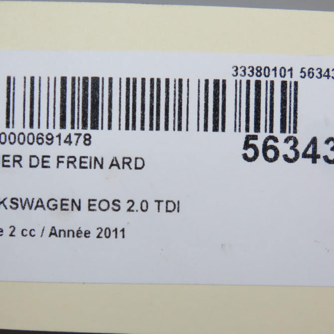 Etrier de frein arrière droit occasion VOLKSWAGEN EOS Phase 1 04-1995->04-1999 2.0 TDI 140ch 1K0615424J 6
