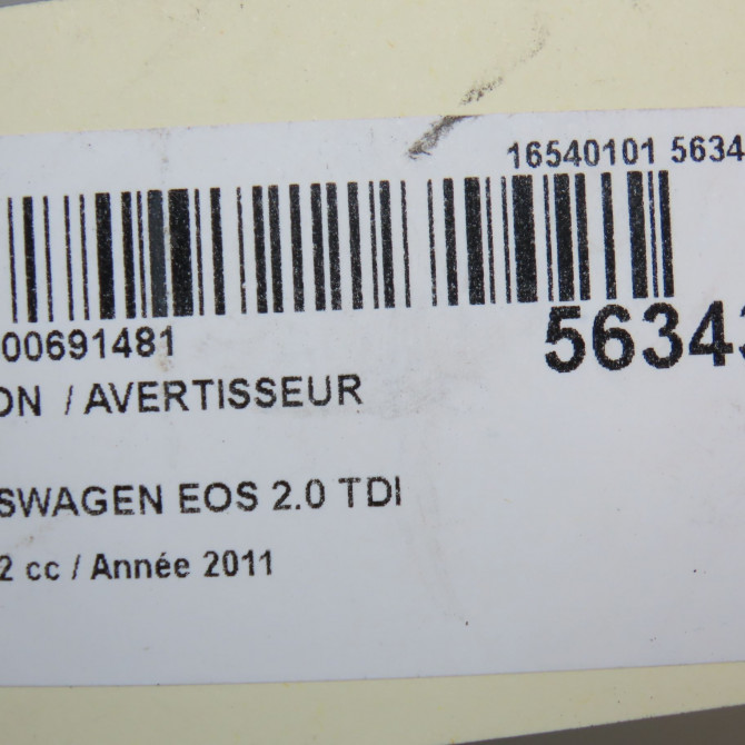 Klaxon  / avertisseur occasion VOLKSWAGEN EOS Phase 1 04-1995->04-1999 2.0 TDI 140ch 3Q0951223F 7
