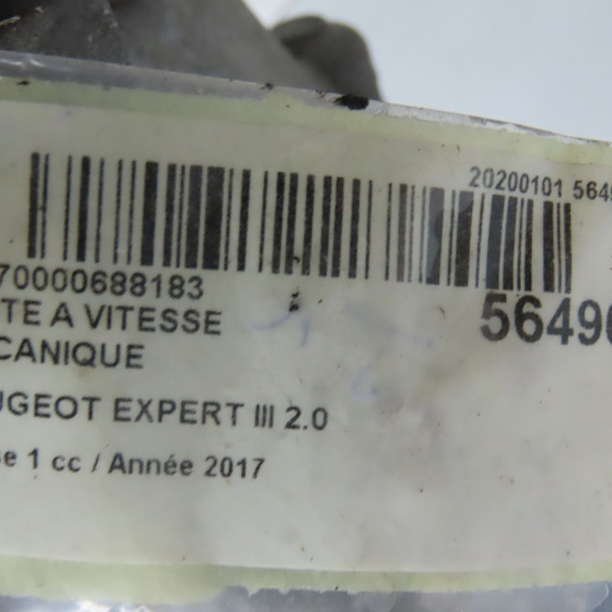 Boîte à vitesse mecanique occasion PEUGEOT EXPERT III phase 1 03-2016->... 2.0 BLUEHDI 120ch 9819585680 7