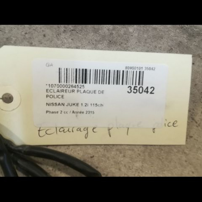 Eclaireur plaque de police occasion NISSAN JUKE Phase 2 03-2014->... 1.2i 115ch 265103BB0A 2