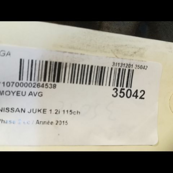 Moyeu avg occasion NISSAN JUKE Phase 2 03-2014->... 1.2i 115ch 402025SK0A 3