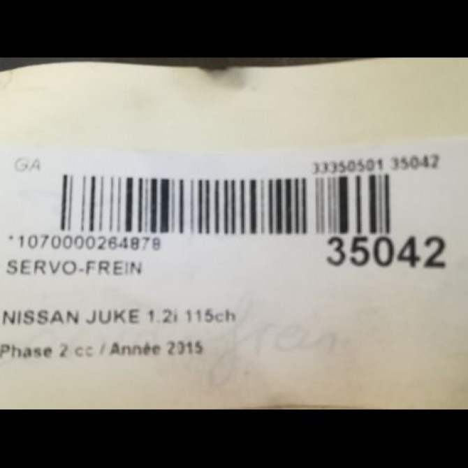 Servo-frein occasion NISSAN JUKE Phase 2 03-2014->... 1.2i 115ch 472101KW3A 2