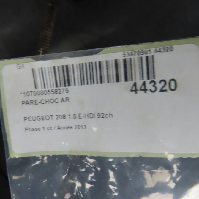 Pare-choc arrière occasion PEUGEOT 208 208 Phase 1 2012-03-01->2015-09-30 1.6 E-HDI 92ch 1607254580 8