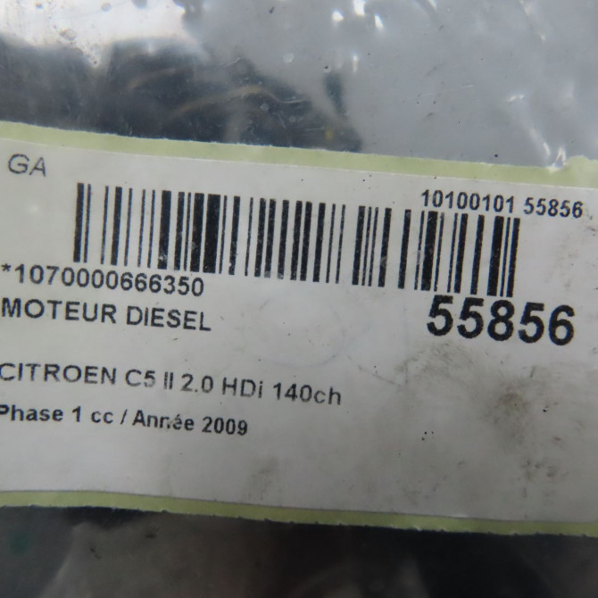 Moteur diesel occasion CITROEN C5 II Phase 1 04-2008->... 2.0 HDi 140ch 135QG 7