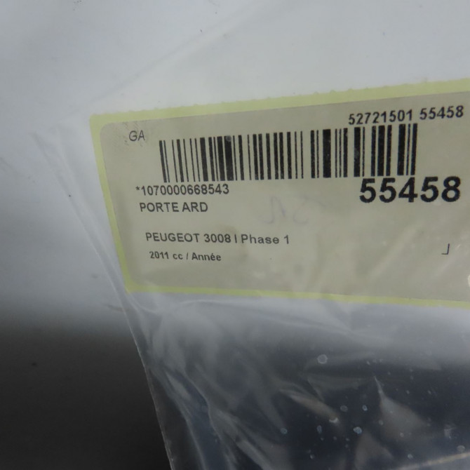 Porte arrière droite occasion PEUGEOT 3008 I Phase 1 04-2009->12-2013 9008V4 5