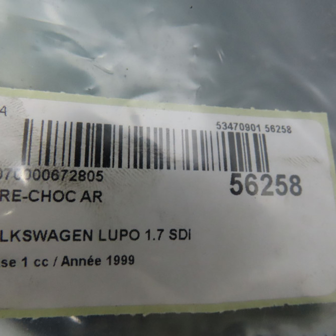 Pare-choc arrière occasion VOLKSWAGEN LUPO Phase 1 10-1998->06-2005 1.7 SDI 6X0807421EGRU 5