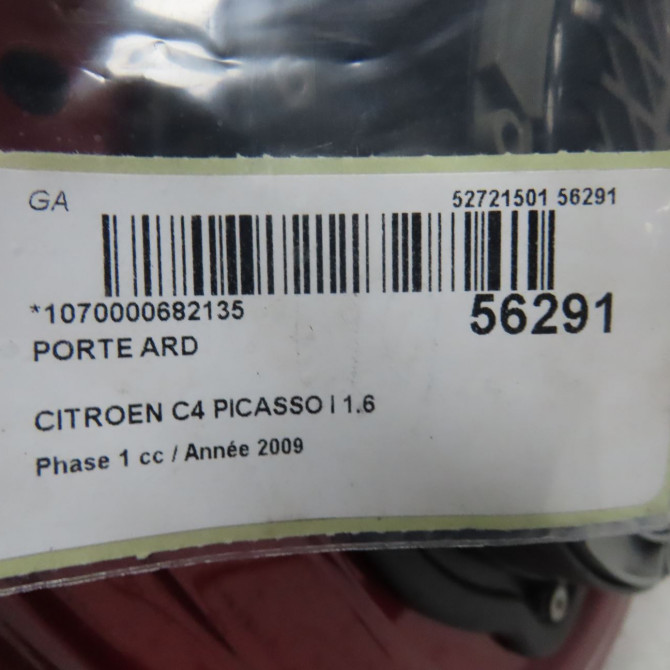 Porte arrière droite occasion CITROEN C4 PICASSO I Phase 1 01-2007->10-2013 1.6 HDi 16v 110ch 9008P7 4