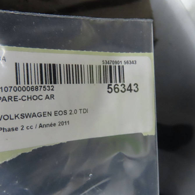 Pare-choc arrière occasion VOLKSWAGEN EOS Phase 1 04-1995->04-1999 2.0 TDI 140ch 1Q0807421ATGRU 5