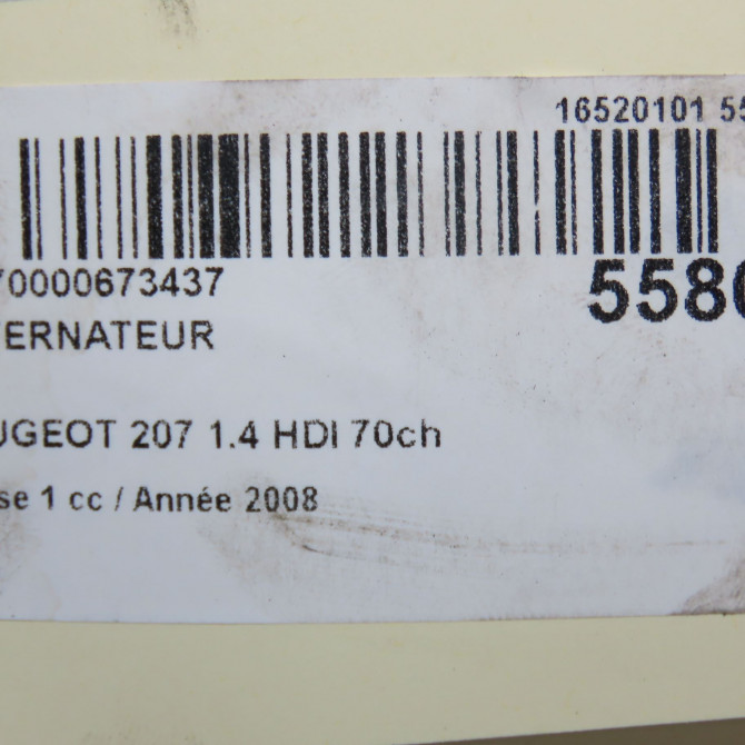 Alternateur occasion PEUGEOT 207 Phase 1 04-2006->06-2013 1.4 HDI 70ch 5705NH 8