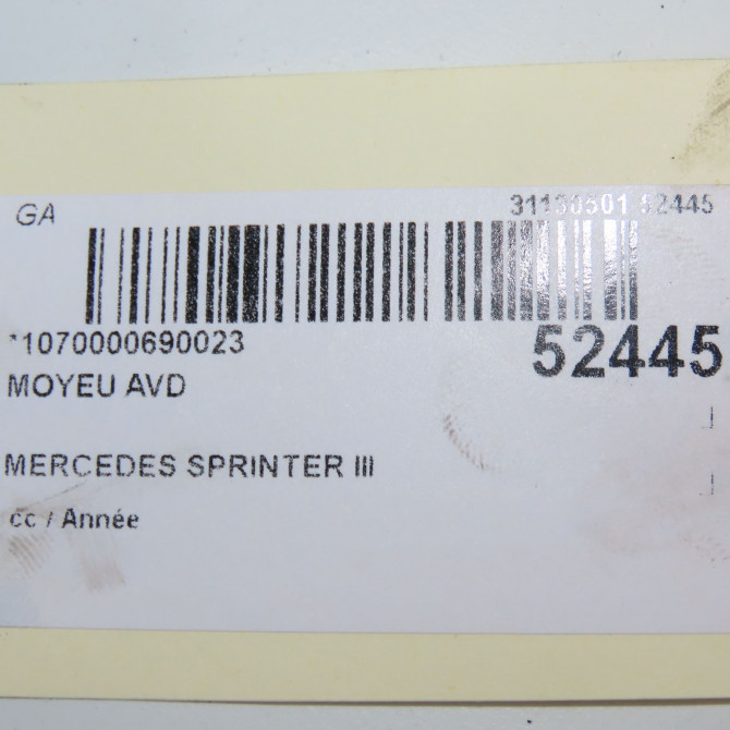 Moyeu avd occasion MERCEDES 6