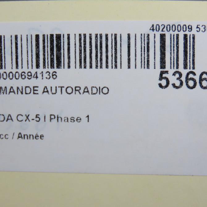 Commande autoradio occasion MAZDA CX-5 I Phase 1 01-2012->... 6