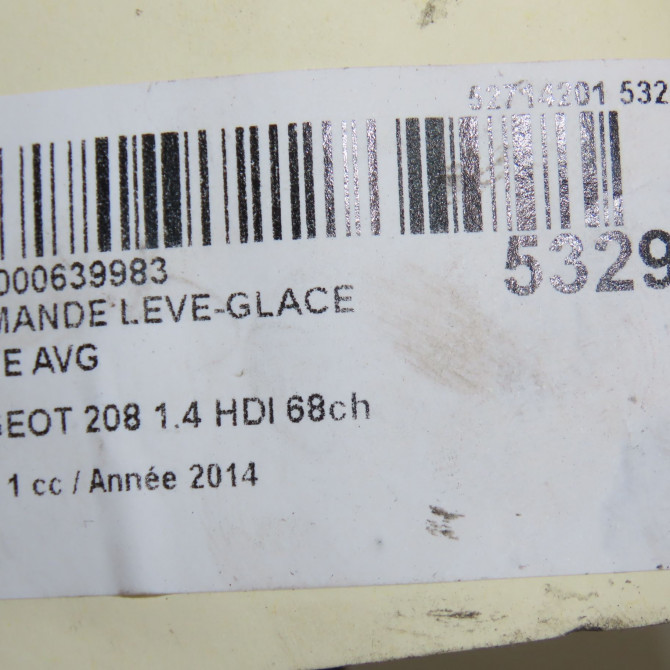 Commande lève-glace porte avant gauche occasion PEUGEOT 208 208 Phase 1 2012-03-01->2015-09-30 1.4 HDI 68ch 96751129ZD 5