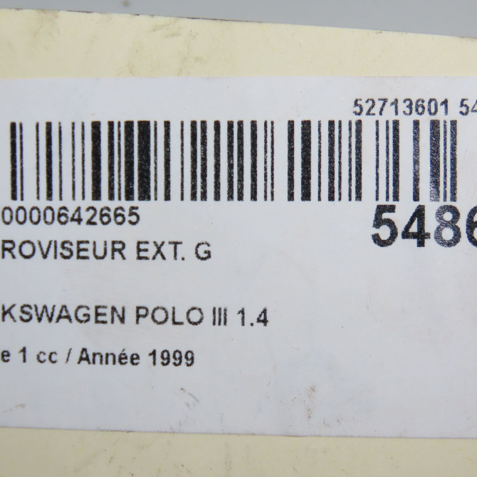 Retroviseur exterieur gauche occasion VOLKSWAGEN POLO III Phase 1 10-1994->11-1999 1.4 60ch 6N1857507GRU 7