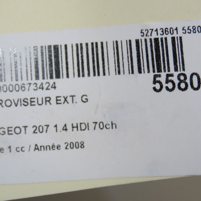 Retroviseur exterieur gauche occasion PEUGEOT 207 Phase 1 04-2006->06-2013 1.4 HDI 70ch 8149ZE 7