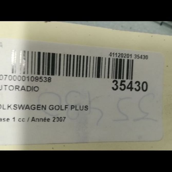 Autoradio occasion VOLKSWAGEN GOLF PLUS Phase 1 03-2005->03-2009 1.9 TDI 105ch 3