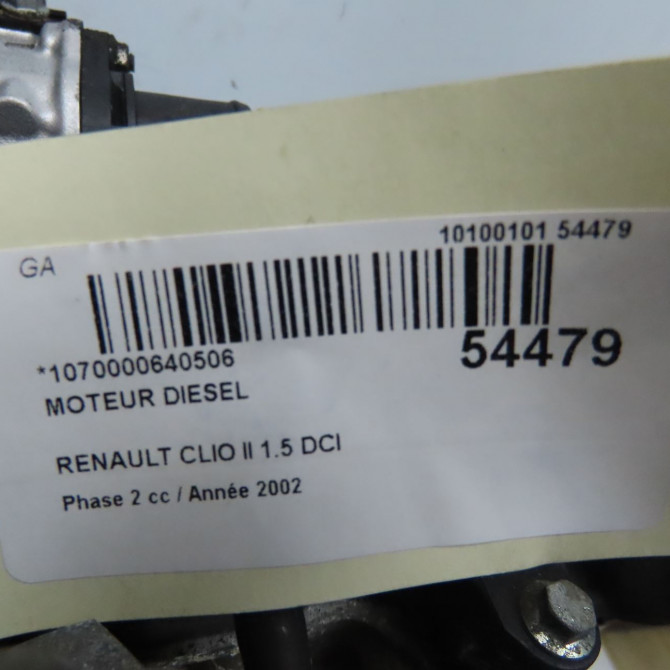 Moteur diesel occasion RENAULT CLIO II Phase 2 06-2001->07-2006 1.5 DCI 65ch 7701474900 6