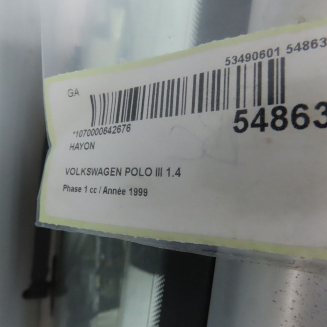 Hayon occasion VOLKSWAGEN POLO III Phase 1 10-1994->11-1999 1.4 60ch 6N0827025C 3
