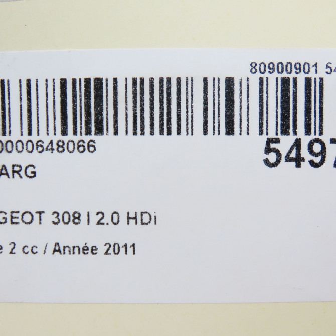 Feu arrière gauche occasion PEUGEOT 308 I Phase 2 04-2011->12-2014 2.0 HDi 150ch FAP Allure 6350CV 5