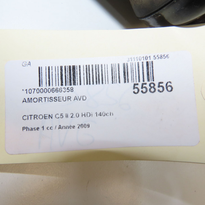 Amortisseur avant droit occasion CITROEN C5 II Phase 1 04-2008->... 2.0 HDi 140ch 5271L6 6
