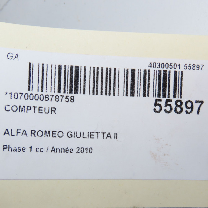 Compteur occasion ALFA ROMEO GIULIETTA II Phase 1 03-2010->12-2013 1.6 JTDM 105ch 50527456 6