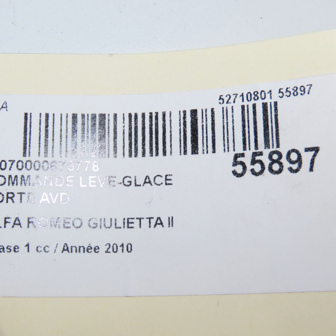 Commande lève-glace porte avant droite occasion ALFA ROMEO GIULIETTA II Phase 1 03-2010->12-2013 1.6 JTDM 105ch 156150330 5