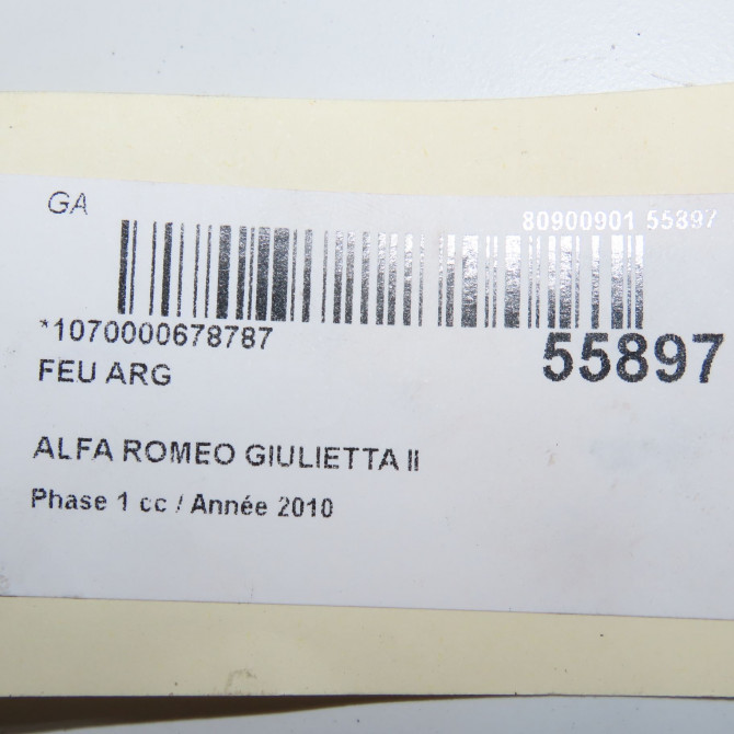 Feu arrière gauche occasion ALFA ROMEO GIULIETTA II Phase 1 03-2010->12-2013 1.6 JTDM 105ch 50513613 5