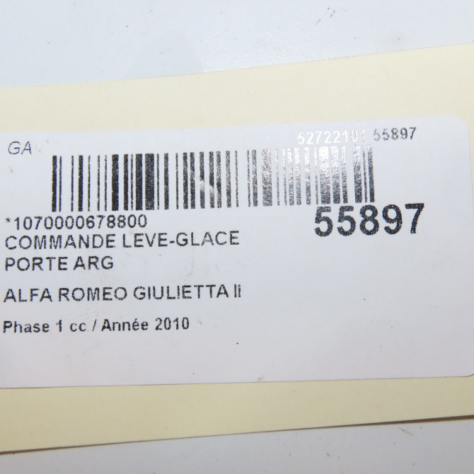 Commande leve-glace porte arrière gauche occasion ALFA ROMEO GIULIETTA II Phase 1 03-2010->12-2013 1.6 JTDM 105ch 156150331 4