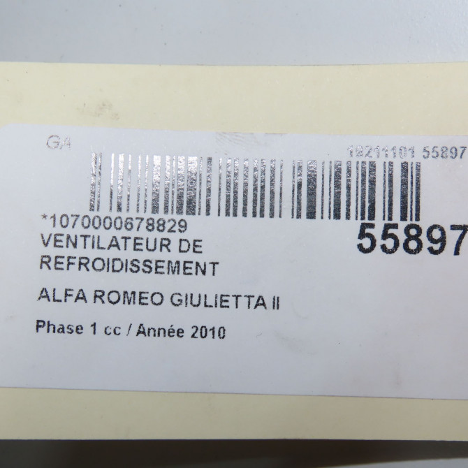 Ventilateur de refroidissement occasion ALFA ROMEO GIULIETTA II Phase 1 03-2010->12-2013 1.6 JTDM 105ch 50514483 7