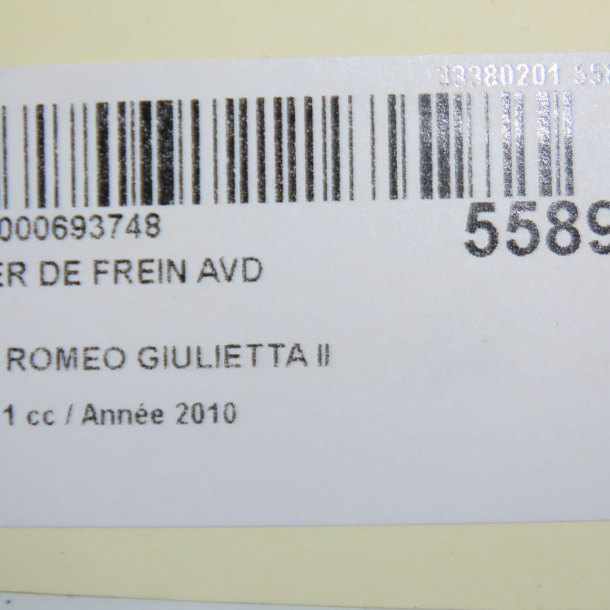 Etrier de frein avant droit occasion ALFA ROMEO GIULIETTA II Phase 1 03-2010->12-2013 1.6 JTDM 105ch 77365614 7