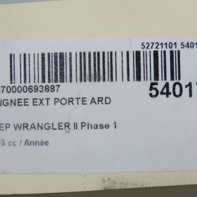 Poignee ext porte ard occasion JEEP WRANGLER II Phase 1 04-2007->... K68282348AD 4