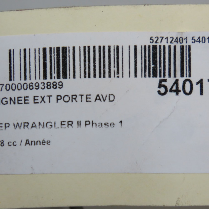 Poignee ext porte avd occasion JEEP WRANGLER II Phase 1 04-2007->... K68282348AD 5