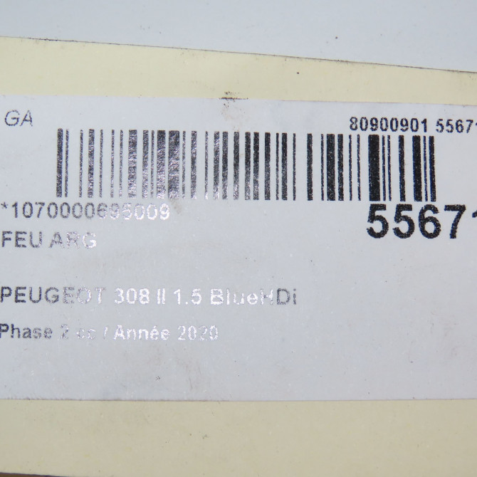 Feu arrière gauche occasion PEUGEOT 308 II Phase 1 04-1995->04-1999 1.5 BlueHDi 130ch 9823728680 4