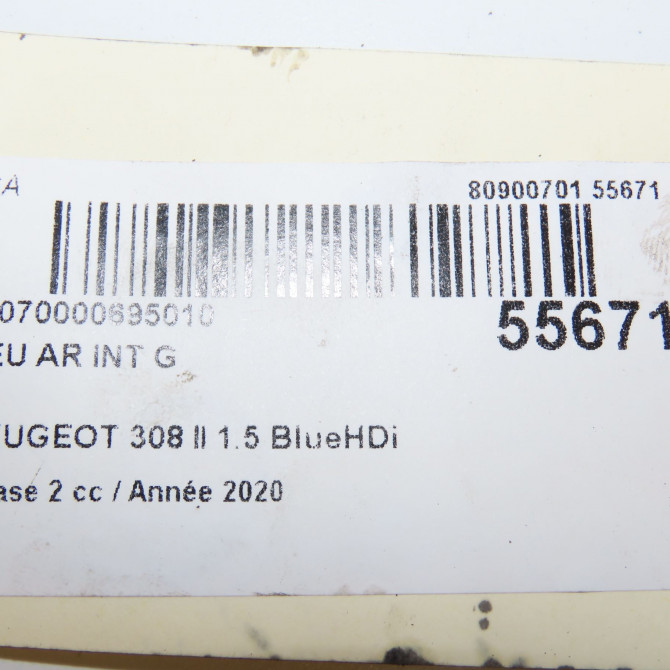 Feu arrière interieur gauche occasion PEUGEOT 308 II Phase 1 04-1995->04-1999 1.5 BlueHDi 130ch 9677818380 4