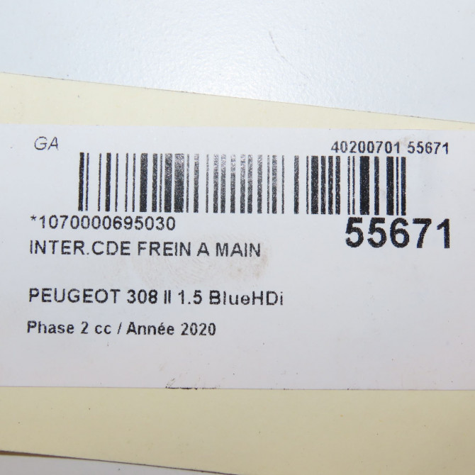 Interrupteur commande de frein a main occasion PEUGEOT 308 II Phase 1 04-1995->04-1999 1.5 BlueHDi 130ch 5