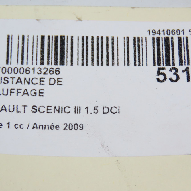 Resistance de chauffage occasion RENAULT SCENIC III Phase 1 04-2009->11-2011 1.5 DCI 105ch 7701207873 7