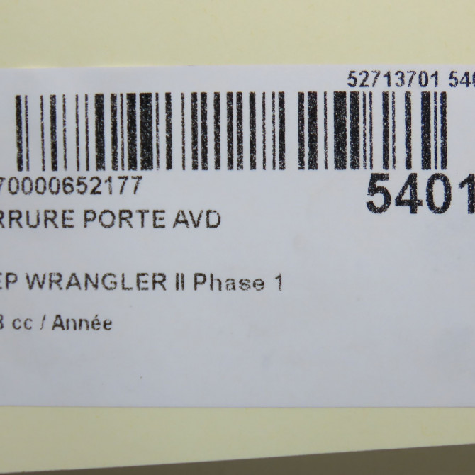 Serrure porte avd occasion JEEP WRANGLER II Phase 1 04-2007->... K68282954AB 6
