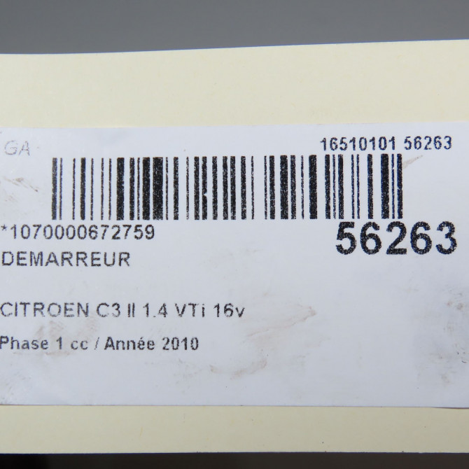Démarreur occasion CITROEN C3 II Phase 1 11-2009->02-2013 1.4 VTi 16v 95ch V764559080 8