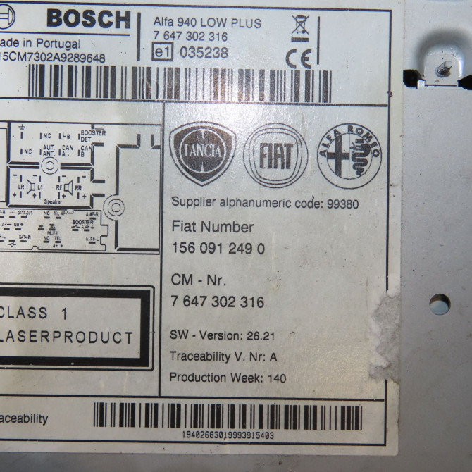 Autoradio occasion ALFA ROMEO GIULIETTA II Phase 1 03-2010->12-2013 1.6 JTDM 105ch 156101806 4