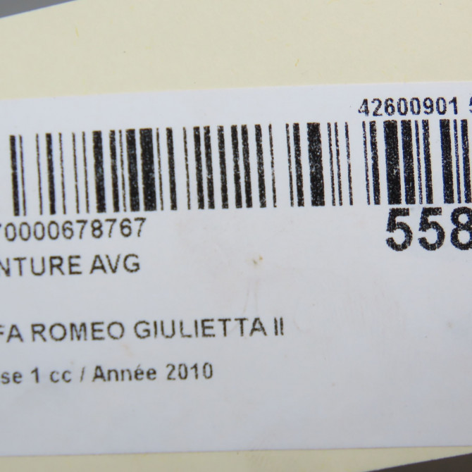 Ceinture avant gauche occasion ALFA ROMEO GIULIETTA II Phase 1 03-2010->12-2013 1.6 JTDM 105ch 156101396 7