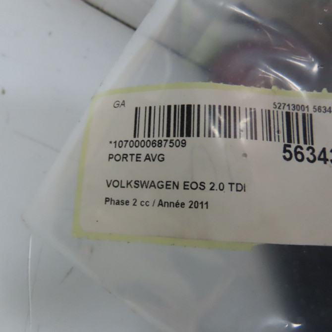 Porte avant gauche occasion VOLKSWAGEN EOS Phase 1 04-1995->04-1999 2.0 TDI 140ch 1Q0831055T 5