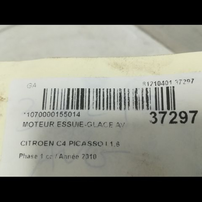 Moteur essuie-glace avant occasion CITROEN C4 PICASSO I Phase 1 01-2007->10-2013 1.6 HDi 16v 110ch 6405PG 3