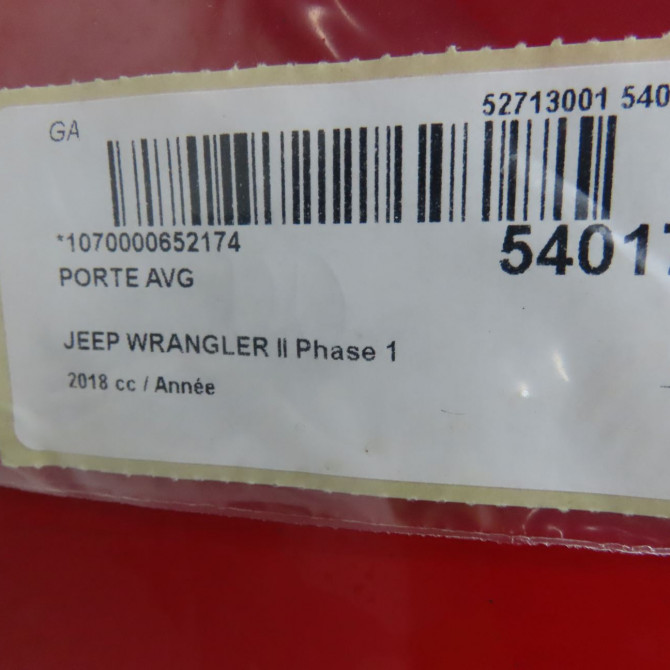 Porte avant gauche occasion JEEP WRANGLER II Phase 1 04-2007->... K68281911AQ 5