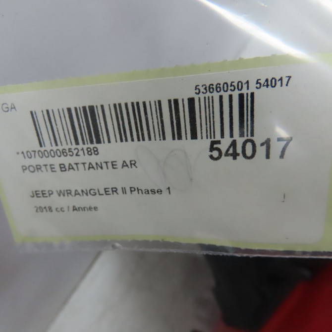 Porte battante arrière occasion JEEP WRANGLER II Phase 1 04-2007->... K68281561AJ 3