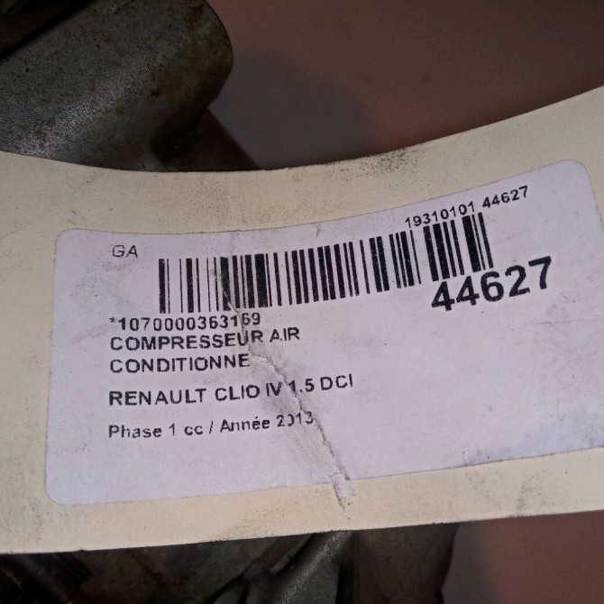 Compresseur air conditionne occasion RENAULT CLIO IV Phase 1 07-2012->... 1.5 DCI 90ch 926000838R 5