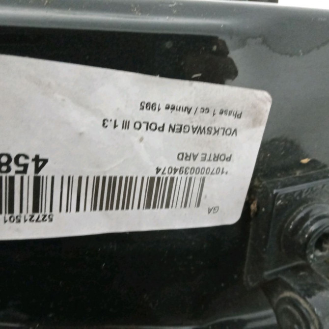 Porte arrière droite occasion VOLKSWAGEN POLO III Phase 1 10-1994->11-1999 1.3 6N4833056C 2